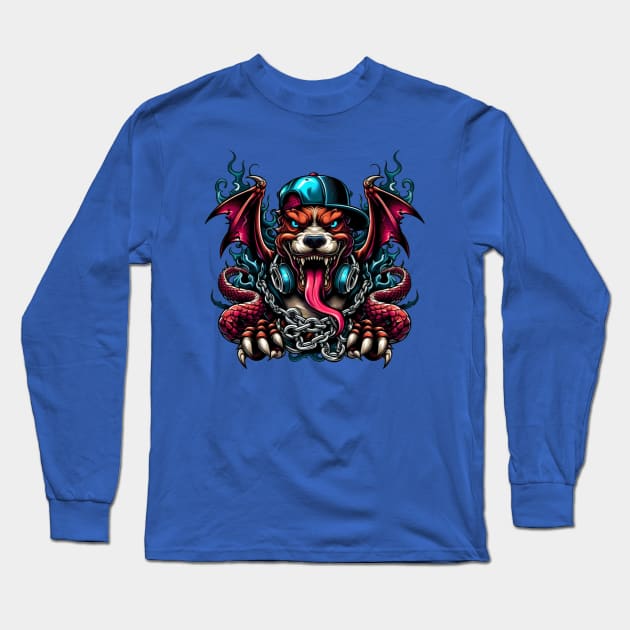 Urban Pitbull Dragon Long Sleeve T-Shirt by Biothurgy